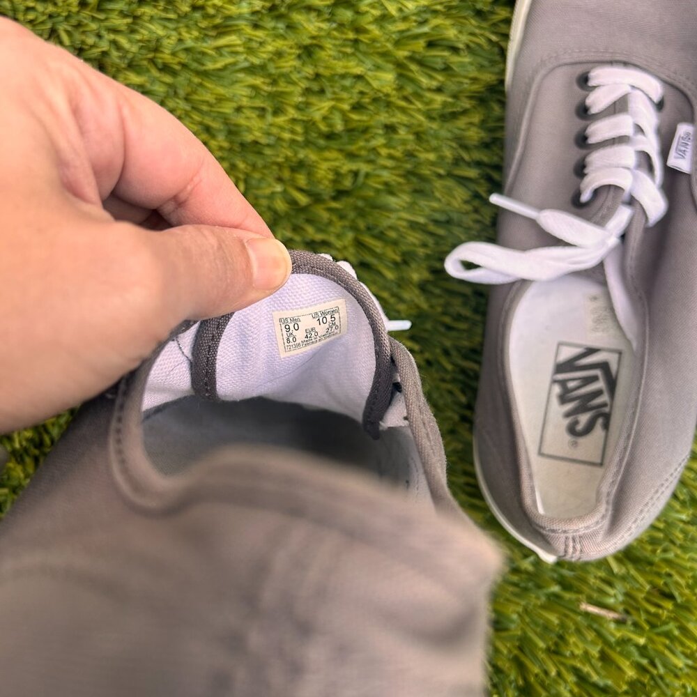 Vans Pewter Gray Black White Lace Up Sneaker Skater Shoes Mens 9 Women's 10.5 - Picture 5 of 5